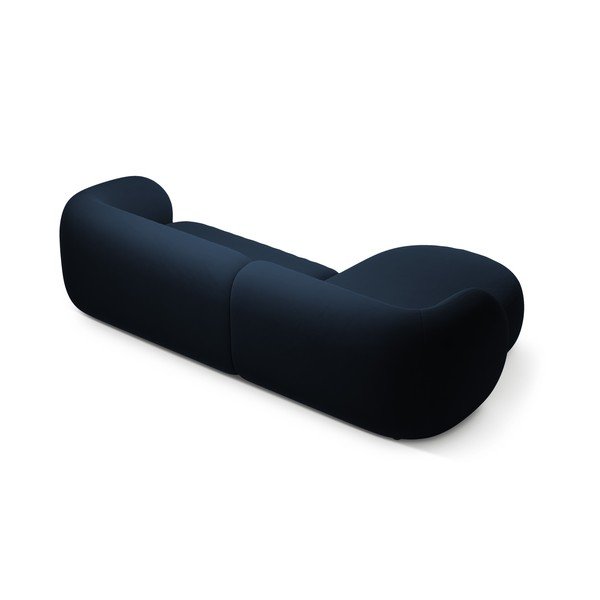 Modrá zamatová rohová pohovka (ľavý roh/s leňoškou) Kate – Micadoni -image-2