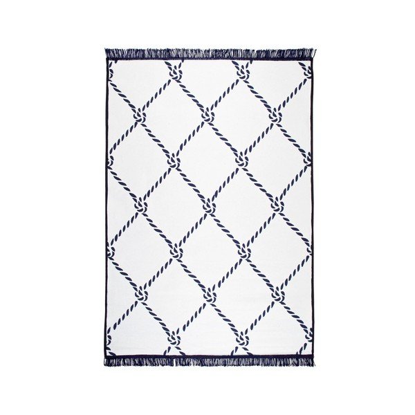Modro-biely obojstranný koberec Rope, 160 × 250 cm-image-1