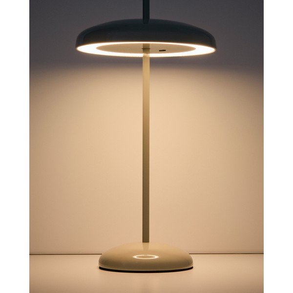 Sivá LED stmievateľná stolová lampa s kovovým tienidlom (výška 35 cm) Porte – Kave Home-image-2