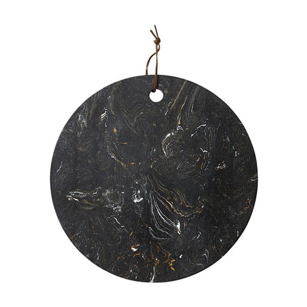 Čierna doska na servírovanie z kameňa Ladelle, ⌀ 30 cm