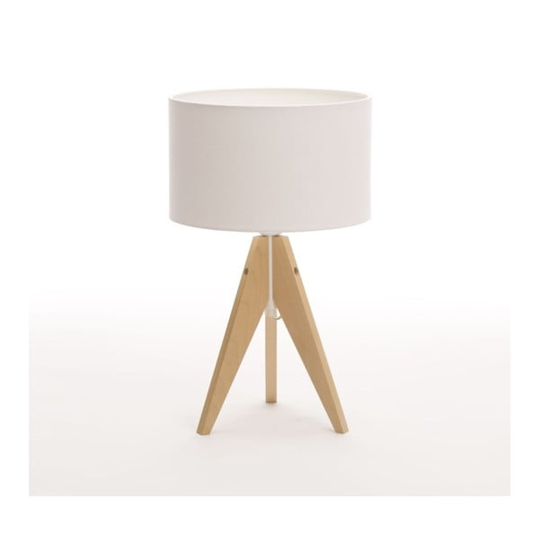 Biela stolová lampa 4room Artist, breza, Ø 25 cm