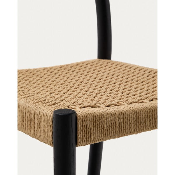 Čierna/v prírodnej farbe barová stolička z dubového dreva (výška sedadla 65 cm) Yalia – Kave Home-image-2