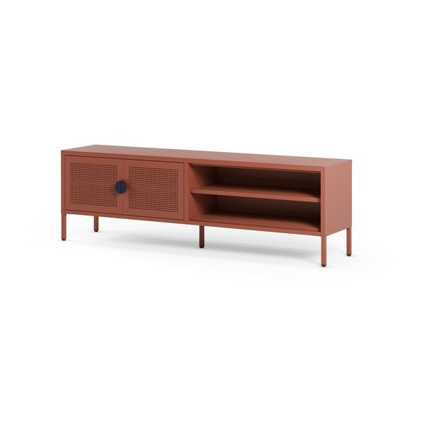 Kovový TV stolík v terakotovej farbe 160x50x35 cm Sayla – Marckeric-image-4