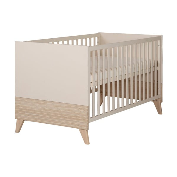 Béžová postieľka s nastaviteľnou výškou 70x140 cm Sidney – Roba