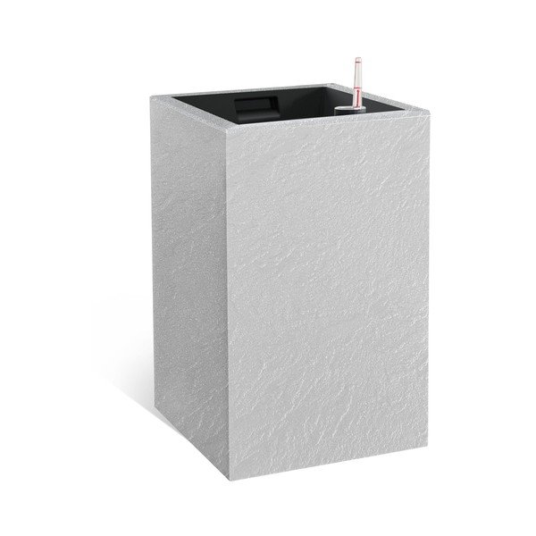 Samozavlažovací kvetináč z recyklovaného plastu Cubico Stone –  Flower Lover