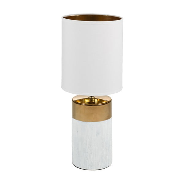 Biela stolová lampa so základňou v zlatej farbe Santiago Pons Reba, ⌀ 19 cm
