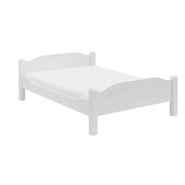 Biela jednolôžková posteľ z borovicového dreva 90x200 cm Liva – Olivia Living