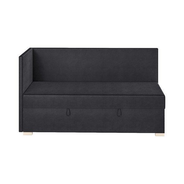 Tmavomodrá rohová detská posteľ s úložným priestorom s matracom 90x200 cm Flexi – Ghado