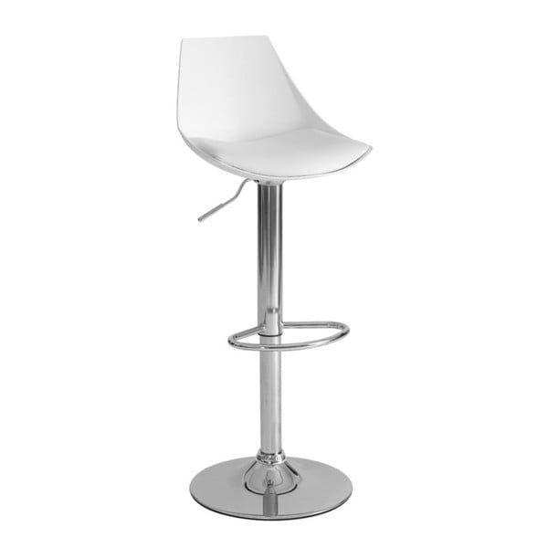Biele barové stoličky s nastaviteľnou výškou z imitácie kože v súprave 2 ks (výška sedadla 56,5 cm) – Casa Selección