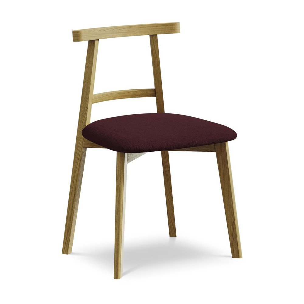 Vínovočervená jedálenská stolička z masívneho dreva Ohelo – Makamii