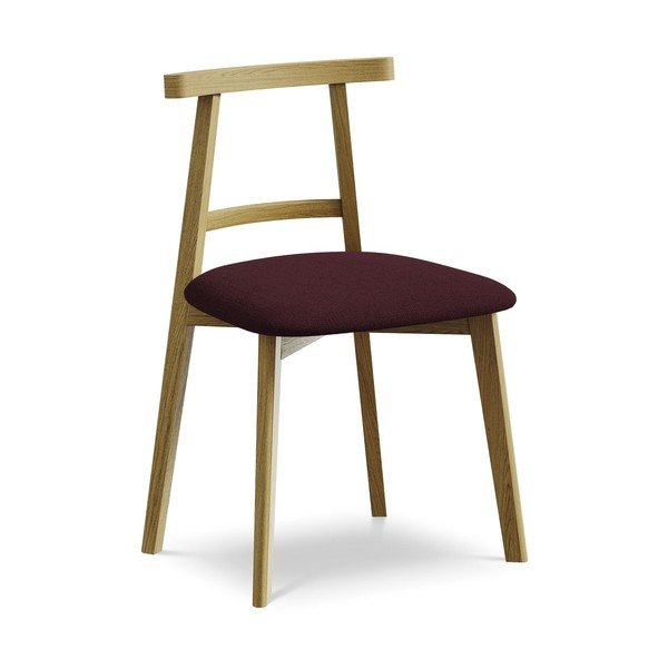 Vínovočervená jedálenská stolička z masívneho dreva Ohelo – Makamii