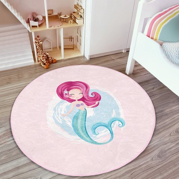 Ružový detský koberec ø 80 cm Comfort – Mila Home-image-3