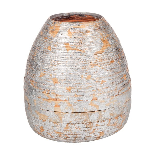 Bambusová váza v striebornej farbe Simone, ø 26 cm