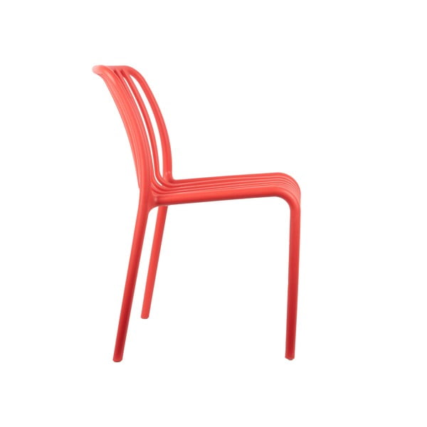Svetločervená plastová jedálenská stolička Glee – Leitmotiv-image-1