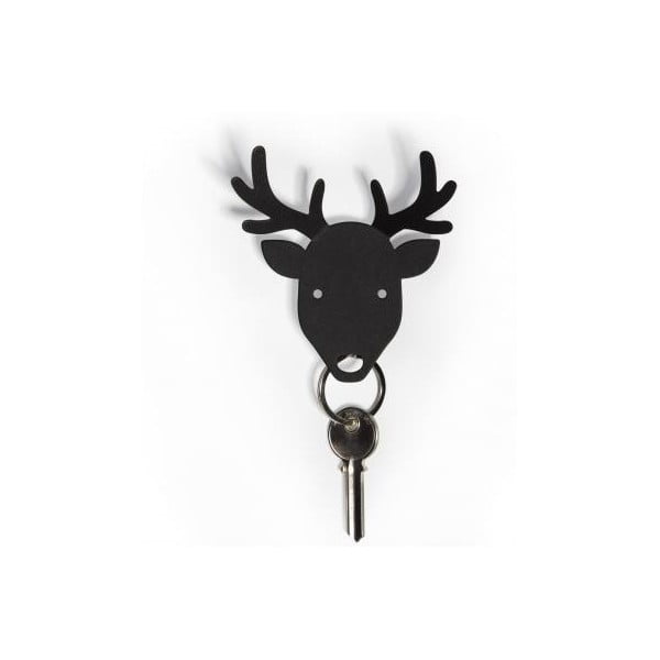 Vešiačik na kľúče QUALY Deer Key Holder, čierny
