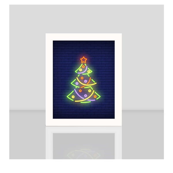Obraz v bielom ráme Christmas Tree, 23,5 x 28,5 cm