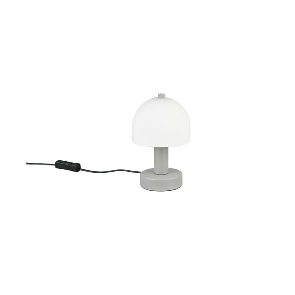 Sivá stolová lampa so skleneným tienidlom (výška 19 cm) Glenn – Trio-image-2