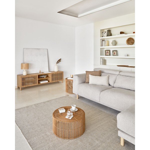 Krémový koberec s prímesou vlny 160x230 cm Carime – Kave Home-image-1