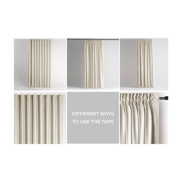 Béžový zamatový dimout záves 140x270 cm Pleat – Restilo-image-3