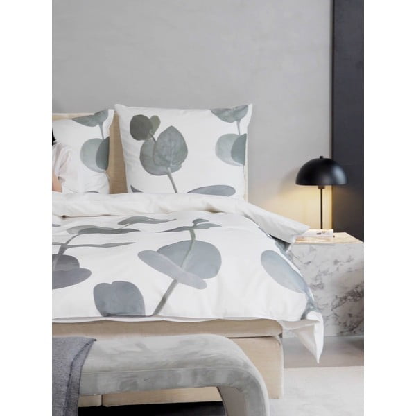 Biele obliečky z bavlneného perkálu 200x135 cm Eukalyptus - Westwing Collection-image-4