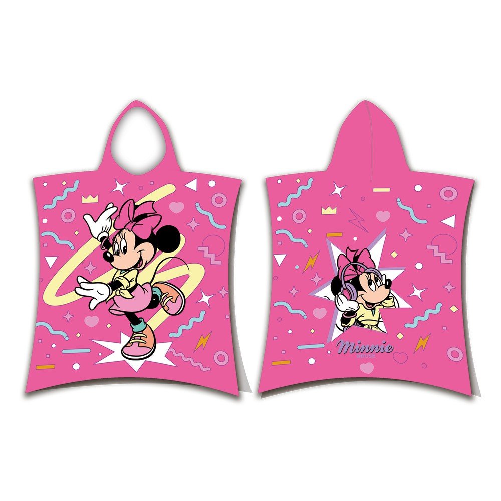 E-shop Ružové bavlnené detské pončo veľkosť 3-8 rokov Minnie "Sparkle" – Jerry Fabrics