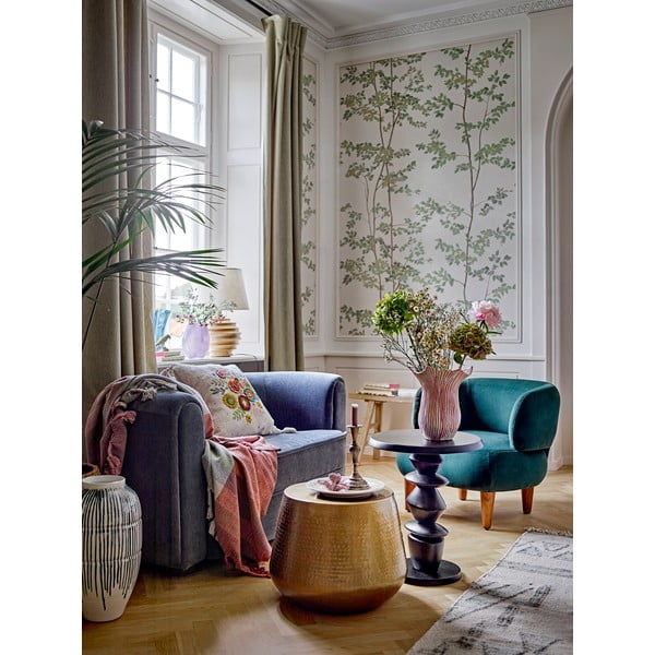 Kovový okrúhly konferenčný stolík v zlatej farbe ø 50 cm Avola – Bloomingville-image-1