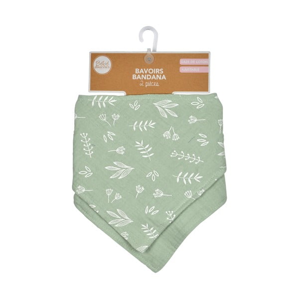 Zelené mušelínové slintáky v súprave 2 ks – Bébé Douceur-image-4