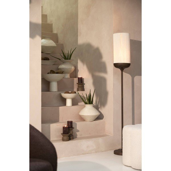 Tmavohnedá stojacia lampa s textilným tienidlom (výška 159 cm) Dania – Light & Living-image-1