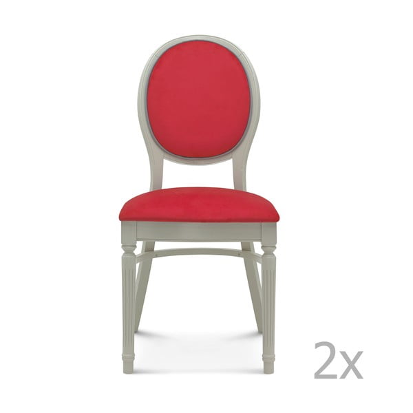 Sada 2 červených drevených stoličiek Fameg Lise