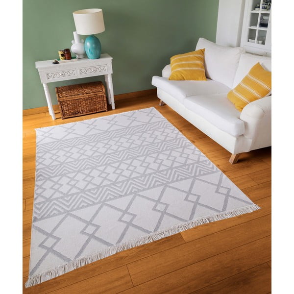 Sivo-biely bavlnený koberec Oyo home Duo, 80 x 150 cm-image-1