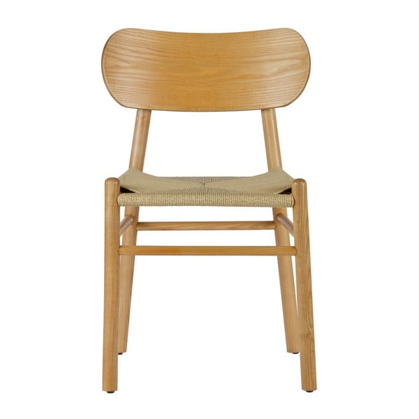 Prírodná jedálenská stolička z gumovníkového dreva s ratanovým sedadlom BePureHome Jointly-image-1