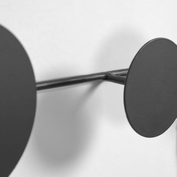 Čierny kovový nástenný vešiak Kave Home Vianela, 41 x 10 cm-image-2