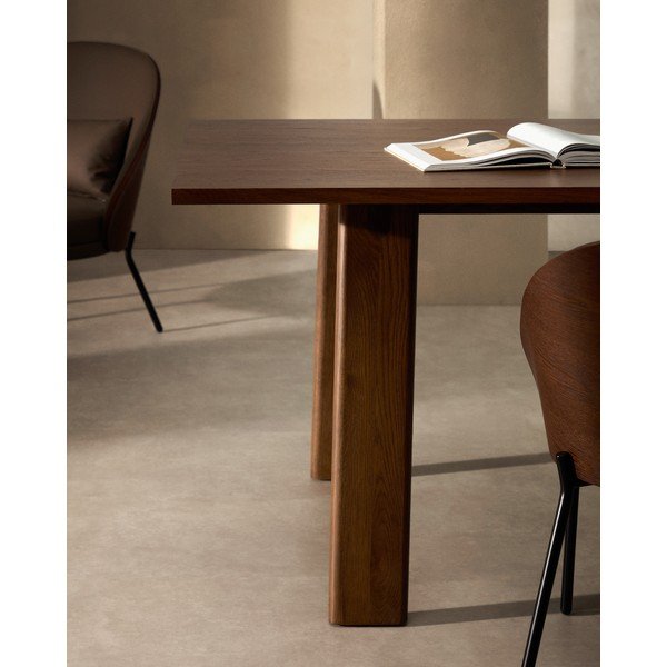 Rozkladací jedálenský stôl s prídavnou doskou s doskou v dekore orechového dreva 95x200 cm Arlen – Kave Home-image-2