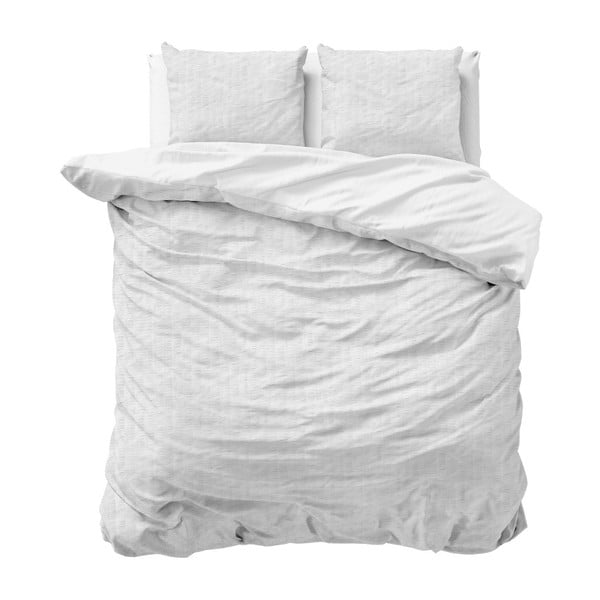 Biele obliečky z bavlny na dvojlôžko Sleeptime, 200 x 220 cm