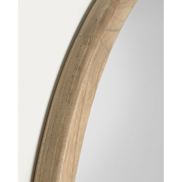 Nástenné zrkadlo s dreveným rámom ø 80 cm Alum – Kave Home-image-4