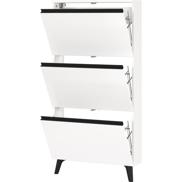 Biela výklopná skrinka na topánky Scarpa - Germania-image-2