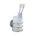 Biely samodržiaci téglik na zubné kefky z nehrdzavejúcej ocele – Wenko