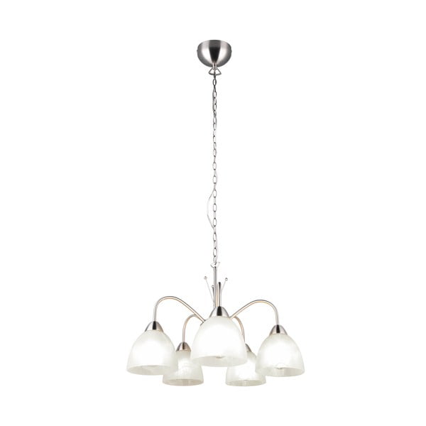 Závesné svietidlo so skleneným tienidlom v bielo-striebornej farbe ø 55 cm Dobby – Reality-image-2