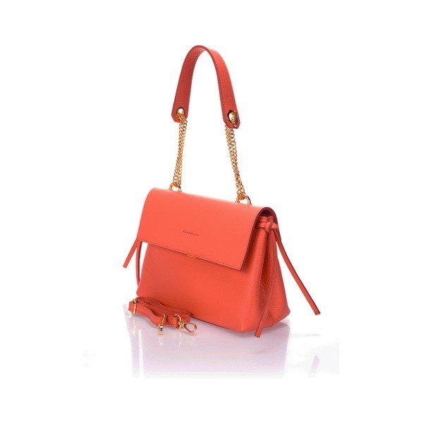 Svetlá oranžová kožená kabelka Federica Bassi Anna-image-3