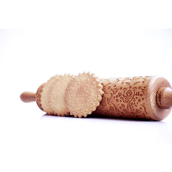 Drevený embosovaný valček na cesto Valek Folk Animals-image-3