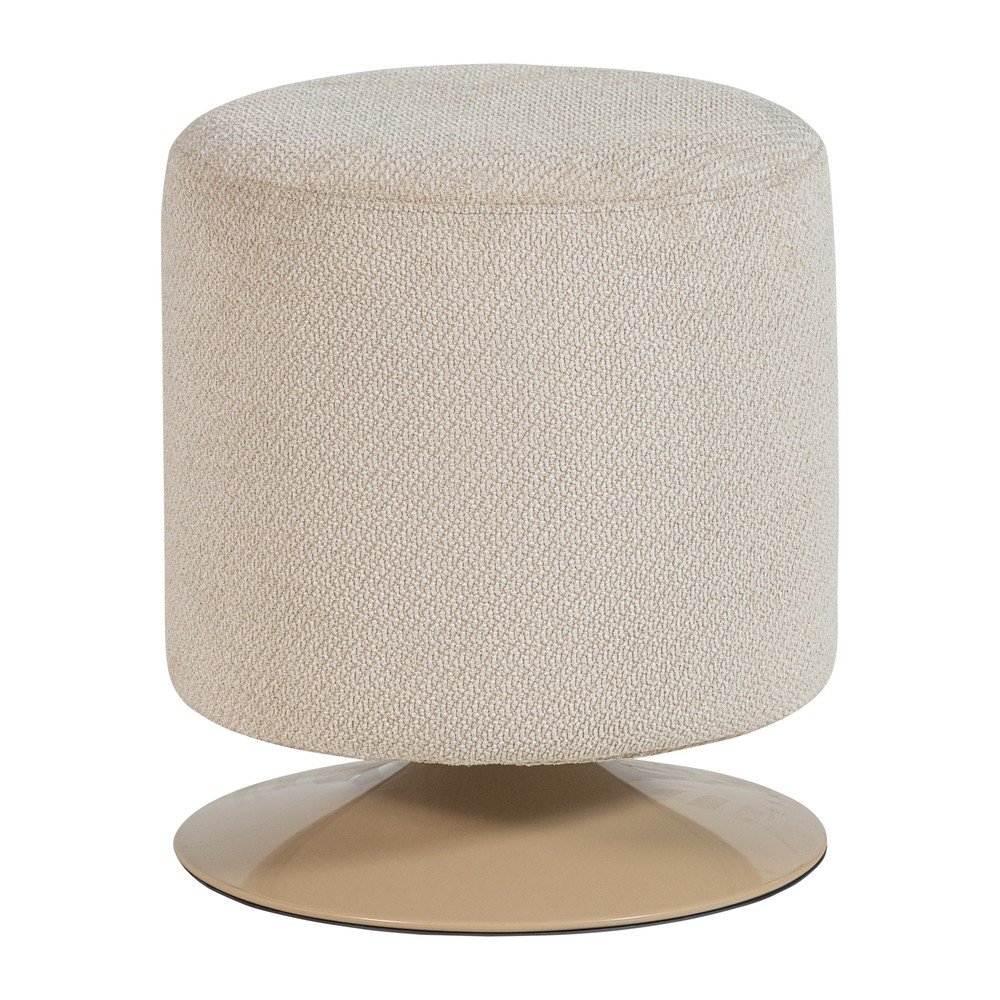 Béžový taburet z textílie buklé Islen – WOOOD