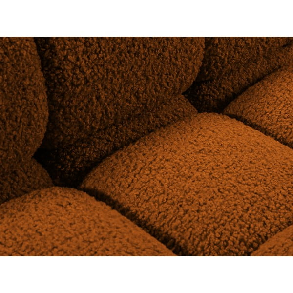 Oranžový modul pohovky z textílie bouclé (ľavý roh) Bellis – Micadoni Home-image-1
