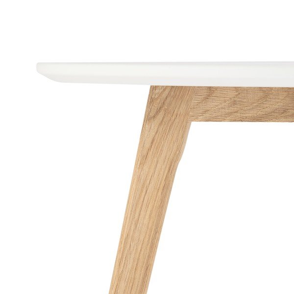 Biely konferenčný stolík s nohami z dubového dreva Furnhouse Life, Ø 60 cm-image-4