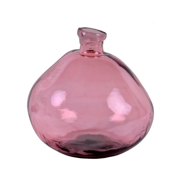 Ružová váza z recyklovaného skla Ego Dekor Simplicity, výška 33 cm