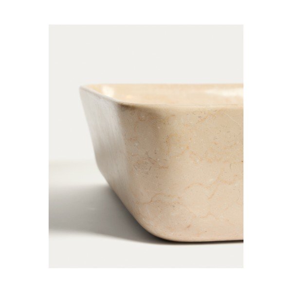 Béžové kamenné umývadlo 40x40 cm Darnen – Kave Home-image-3