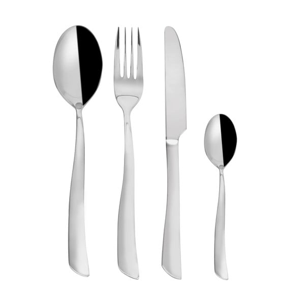 Antikoro príbor 24 ks v striebornej farbe Shape – Orion