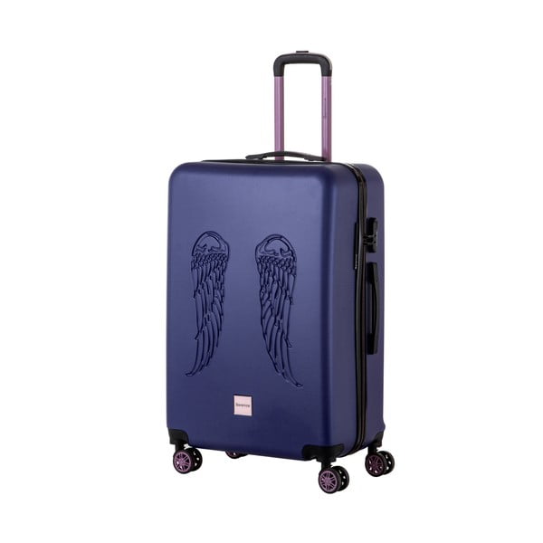 Modrý cestovný kufor Berenice Wingy, 107 l