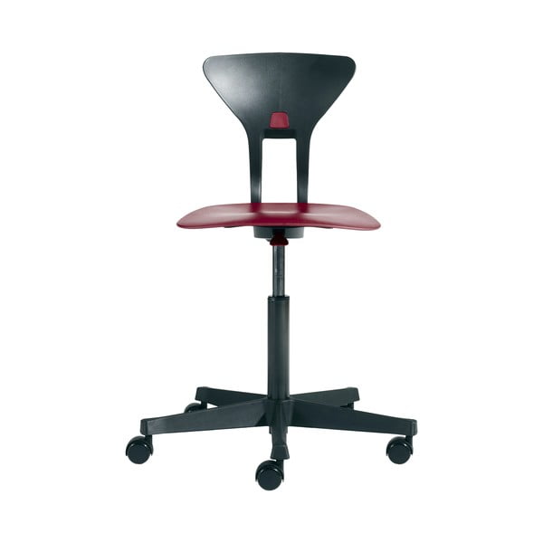 Sivo-červená detská otočná stolička na kolieskach Flexa Ray