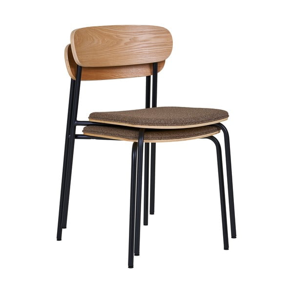 Čierna/hnedá stohovateľná jedálenská stolička v dekore jaseňa Estepona – House Nordic-image-4