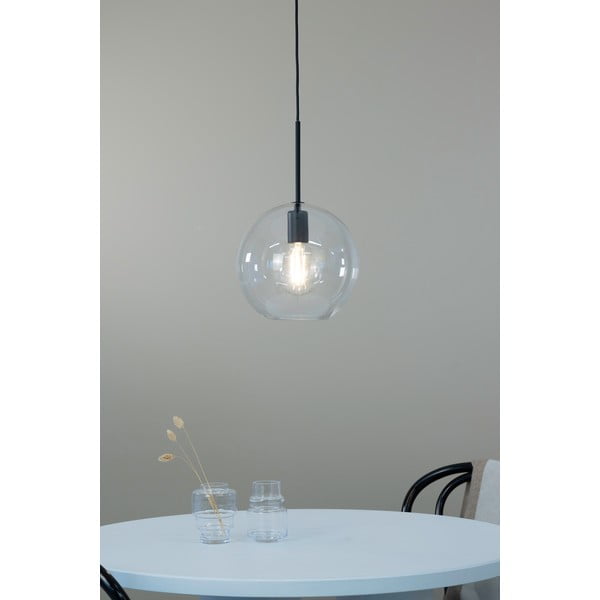 Čierne závesné svietidlo so skleneným tienidlom 25x25 cm Patera - Markslöjd-image-1